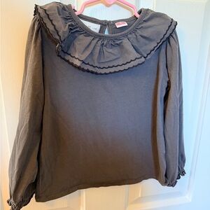 Zara Charcoal Ruffled Blouse